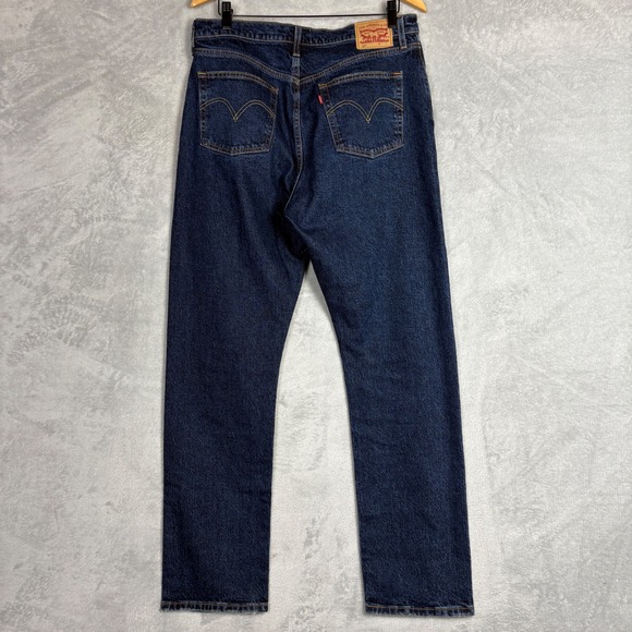 Levis Premium 501 Original Fit Womens Jeans Dark Wash Straight Leg W33 L32 12501 - Picture 2 of 7